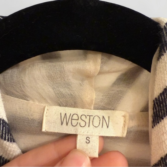 Weston Navy and Cream Striped Open Cardigan Size Small - Picture 6 of 6